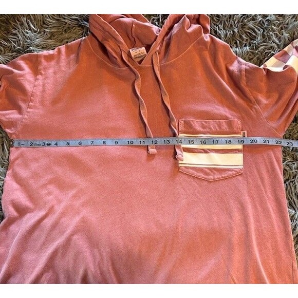 Victoria's Secret PINK Campus Logo Hoodie Tee T Shirt Pocket‎ Oversized MED EUC - Picture 9 of 12